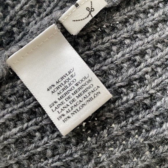 Ann Taylor Womens Cardigan Size XS Gray Wool Alpaca Open Front - Picture 7 of 8